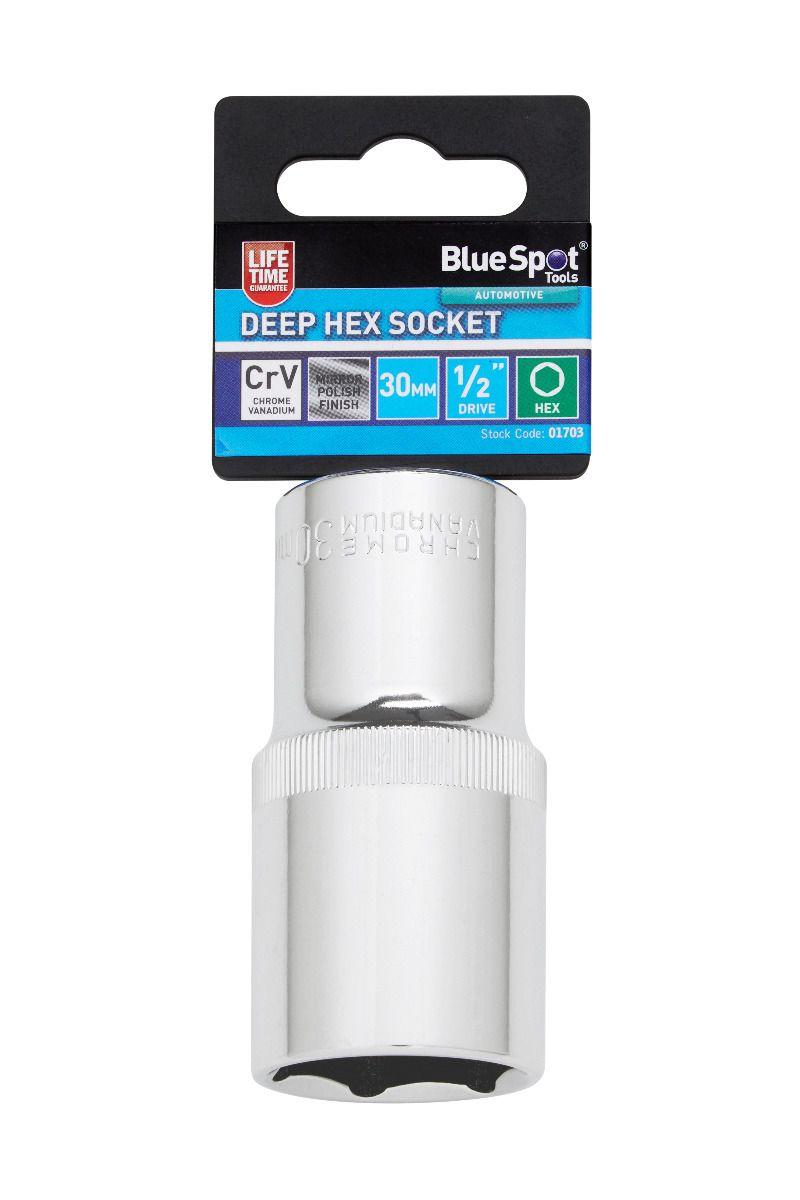 Blue Spot Tools Individual 30mm 1/2" Deep Hex Socket