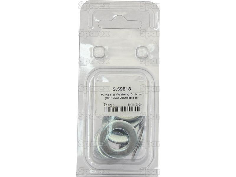 Metric Flat Washers, ID: 14mm (Din 125A) 20 pcs. Agripak