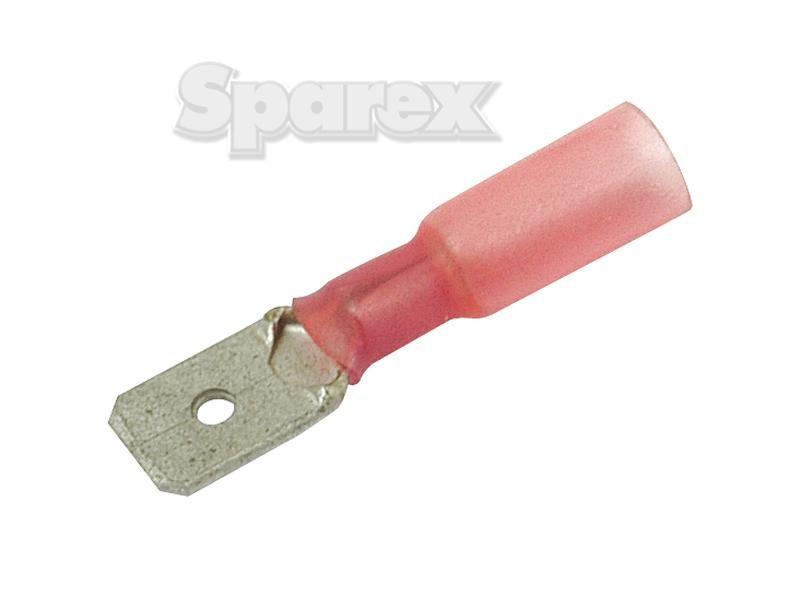 Heat Shrink Male Spade Terminal - Red ( - )