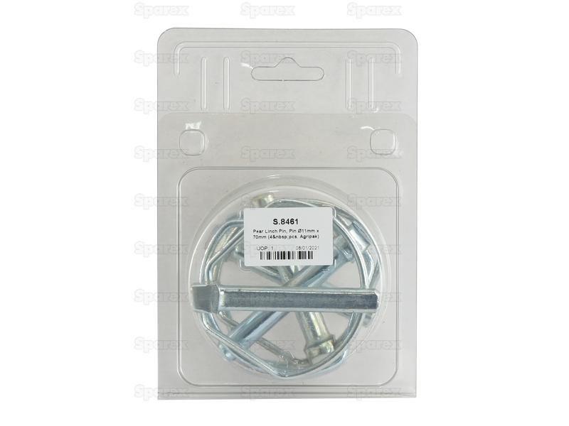 Pear Linch Pin, Pin Ø11mm x 70mm (4 pcs. Agripak) Vicon (090094887)