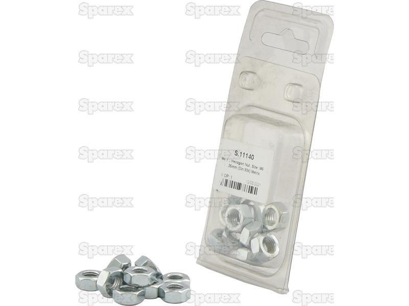 Metric Hexagon Nut, Size: M8 x 1.25mm (Din 934) Metric Coarse