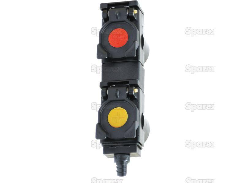 Oil Collection System Double unit 82mm spacing, with Yellow and Red Clips Faster S.p.A (TARV 2 82 GR, TARV282GR)
