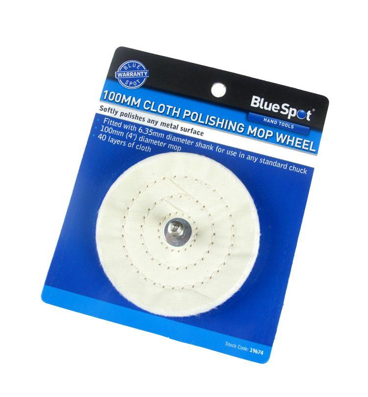 Blue Spot Tools 100mm (4") Polishing Mop Wheel With Shank