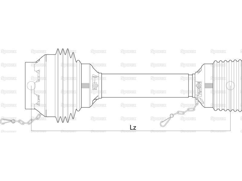 PTO Guard - Easylock - Wide Angle, (Lz) Length: 1010mm, Size: Large.