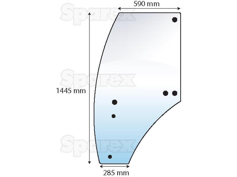 Door Glass LH for John Deere 5625 (5025 Series)