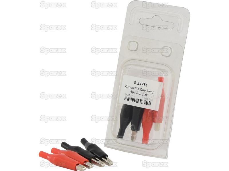 Crocodile Clip 3amp 4pc Agripak