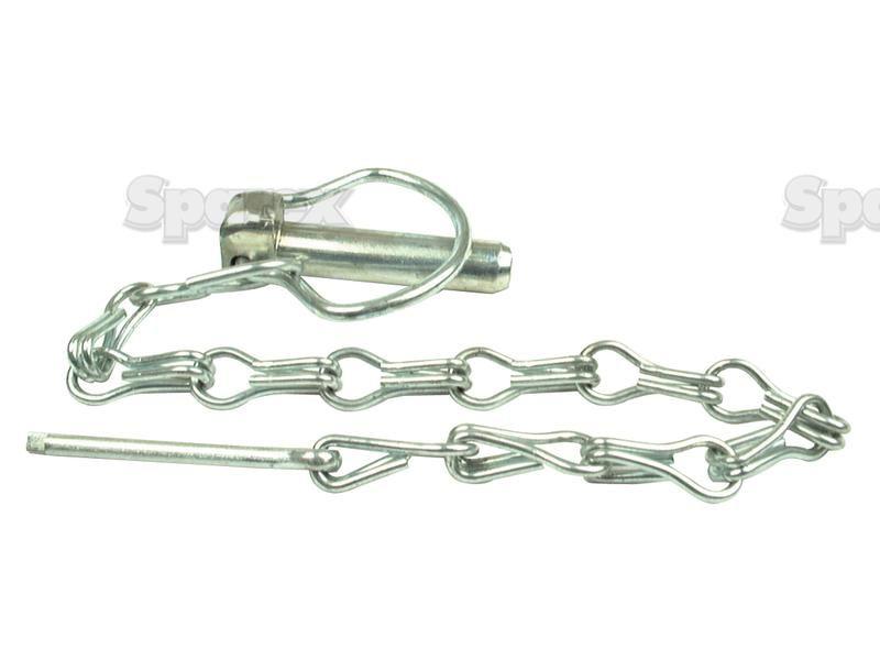 Pear Linch Pin, Chain & Cotter Pin Assembly, Pin Ø6mm