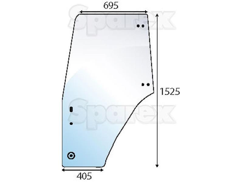 Door Glass LH for Case IH JX70U