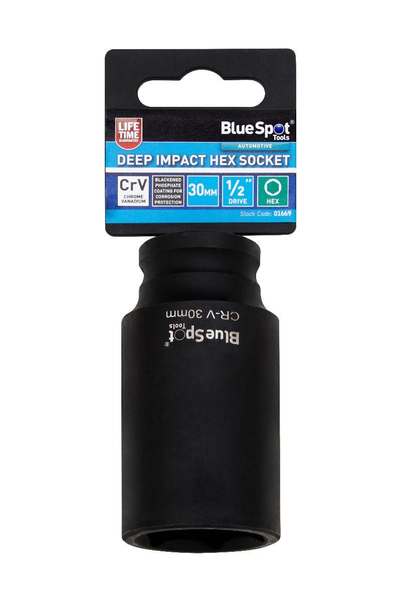 Blue Spot Tools Individual 30mm 1/2" Deep Impact Hex Socket