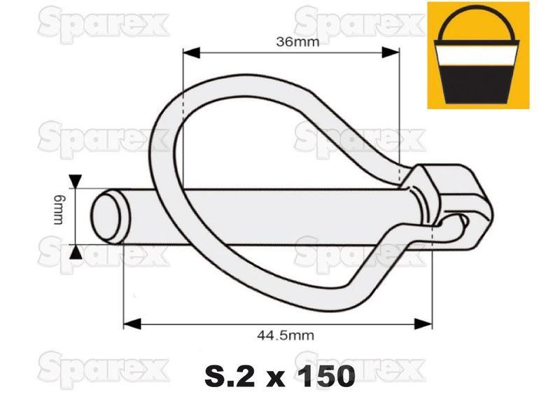 Pear Linch Pin, Pin Ø6mm x 44.5mm (150 pcs. Small Bucket)