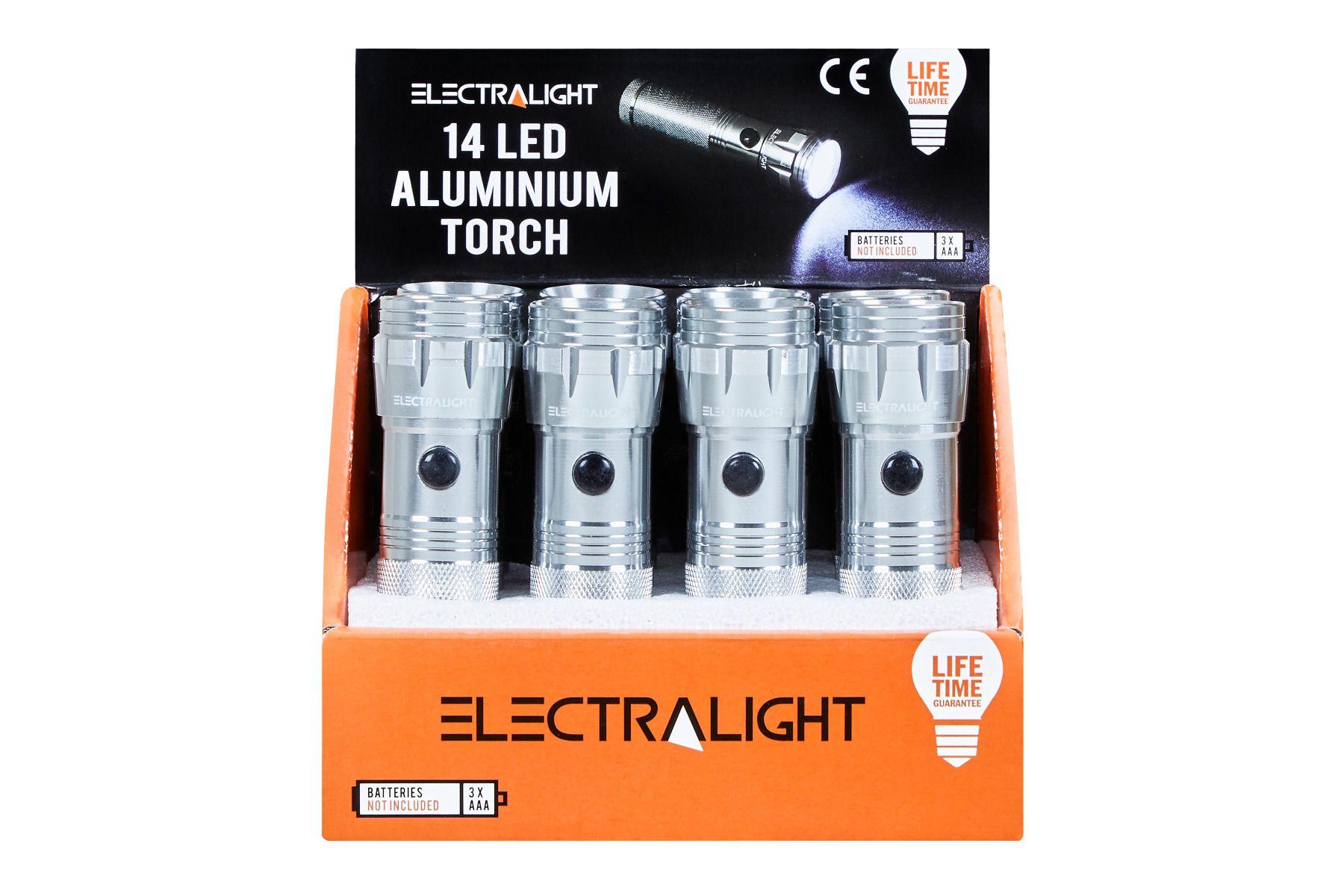 Electralight 14 LED Aluminium Torch (70 Lumens) No Batteries
