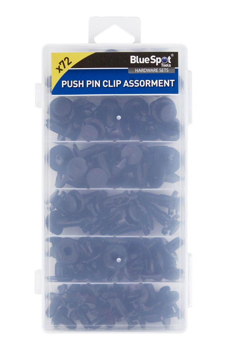 Blue Spot Tools 72 PCE Assorted Push Pin Clips