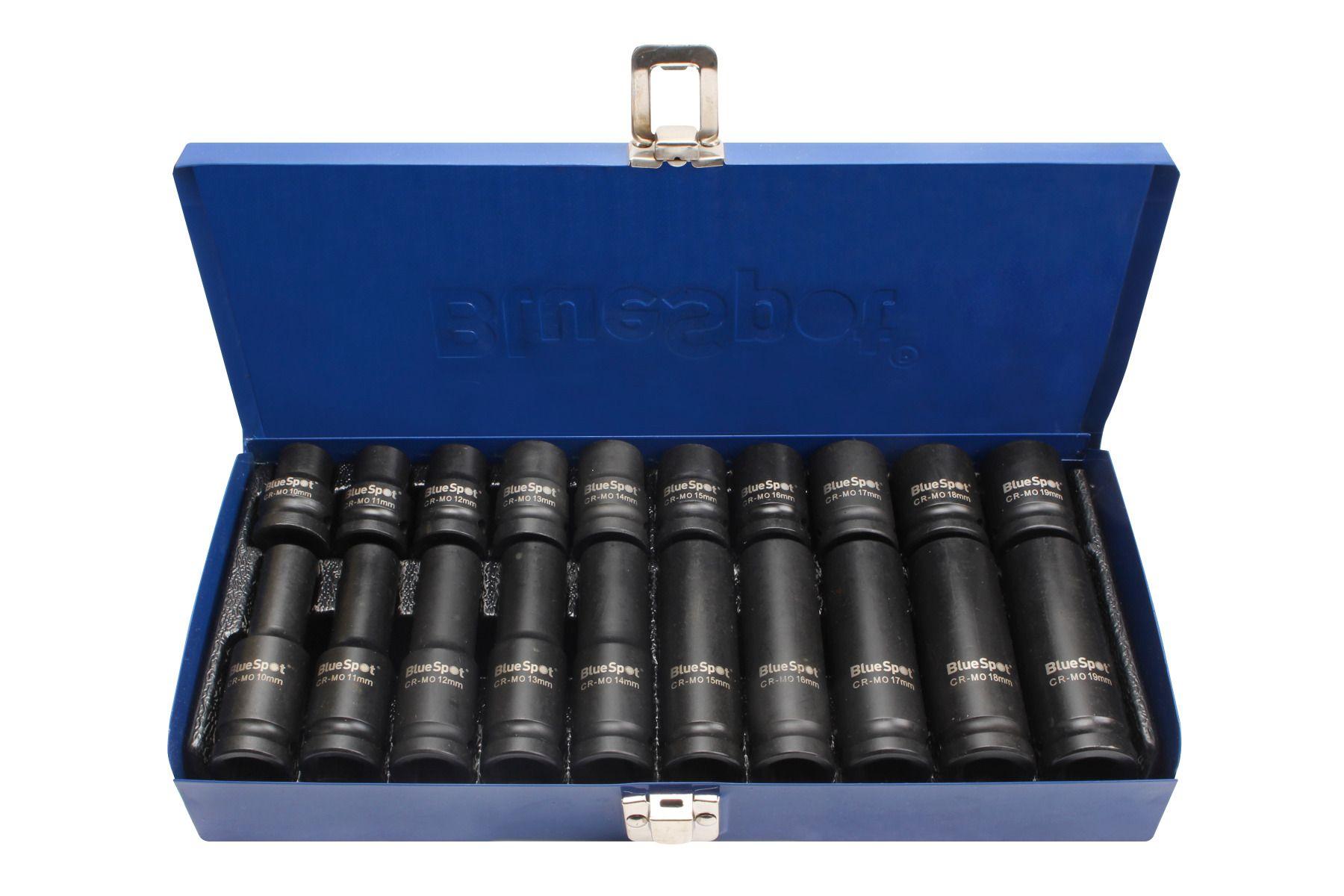 Blue Spot Tools 20 PCE 1/2" Deep and Shallow Metric Impact Sockets (10-19mm)