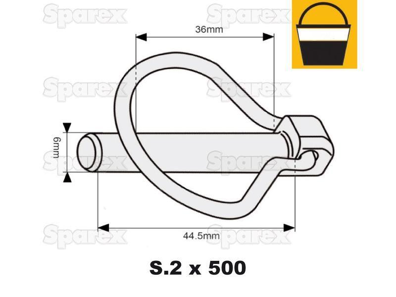 Pear Linch Pin, Pin Ø6mm x 44.5mm (500 pcs. Large Bucket)