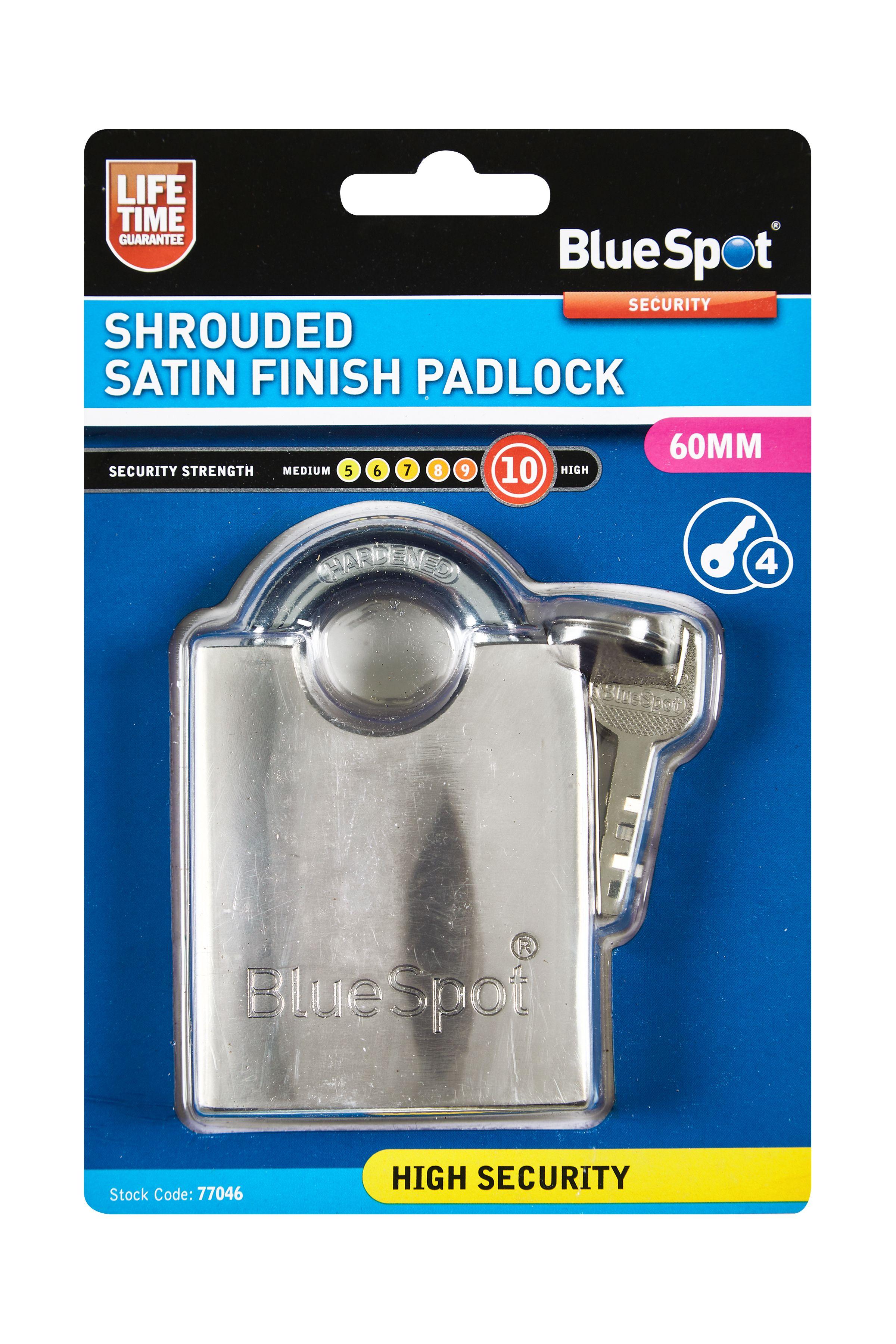 Blue Spot Tools 60mm Shrouded Satin Finish Padlock