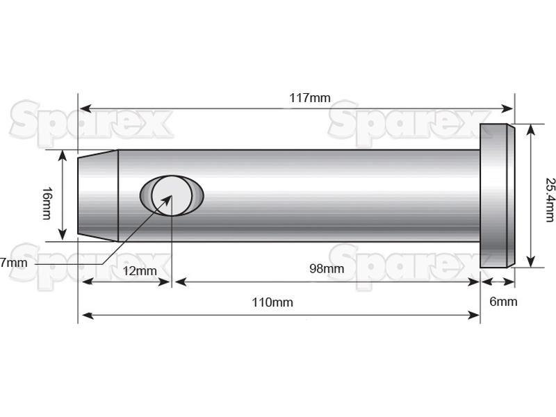 Top link pin 16x98mm Cat. 0 for Ford New Holland 3600 (100 Series)