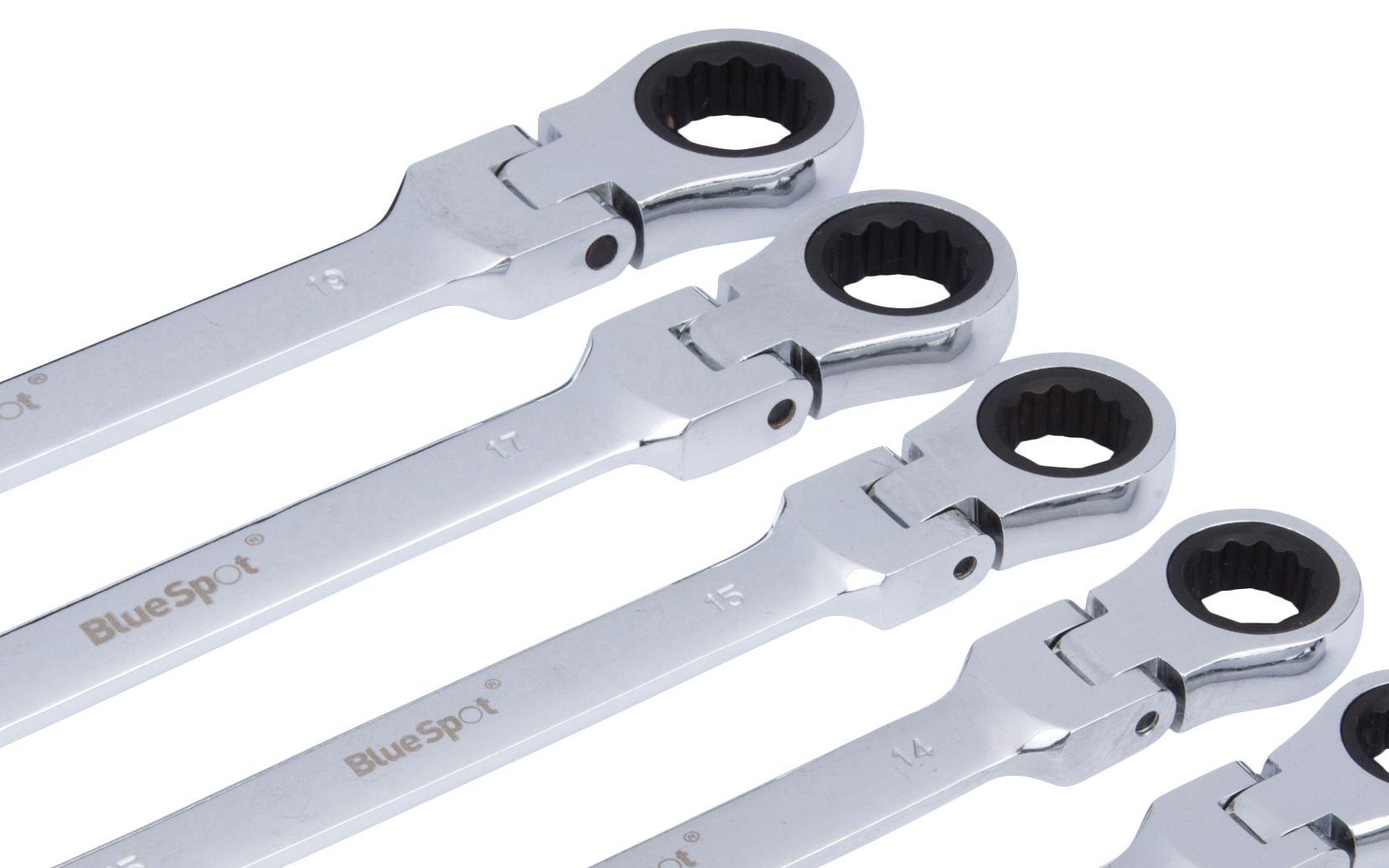 Blue Spot Tools 8 PCE Flexible Metric Ratchet Spanner Set (8-19mm)