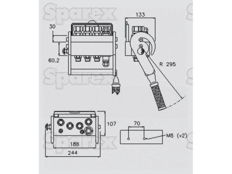 Faster Multiport Coupling - 4 Ports 1/2'' Body x M22 x 1.50 Metric Male Thread (Fixed Part) with 1 x Electric 3-pin plug Faster S.p.A (2PS08142/2FC, 2PS08-1-4-2/2FC)