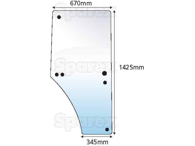 Door Glass RH for John Deere 6800 (6000 Series)