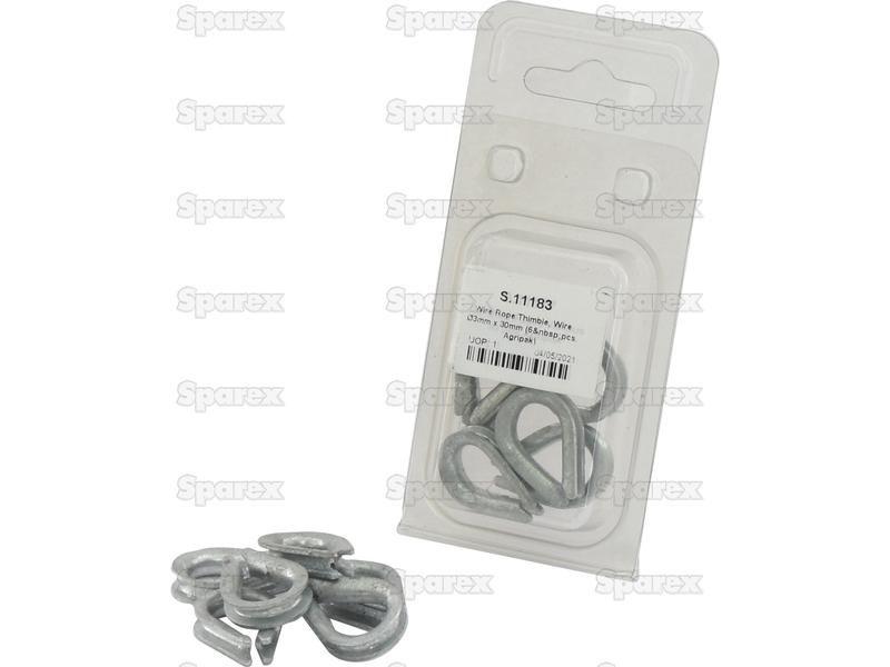 Wire Rope Thimble, Wire Ø3mm x 30mm (6 pcs. Agripak)
