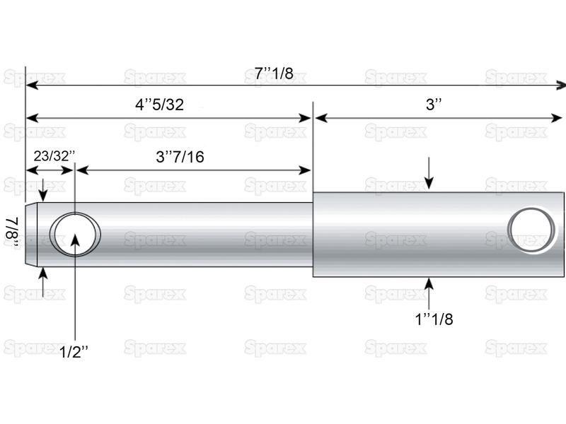 Lower Link Weld On Implement Mounting Pin 22 - 28x181mm Cat. 1/2