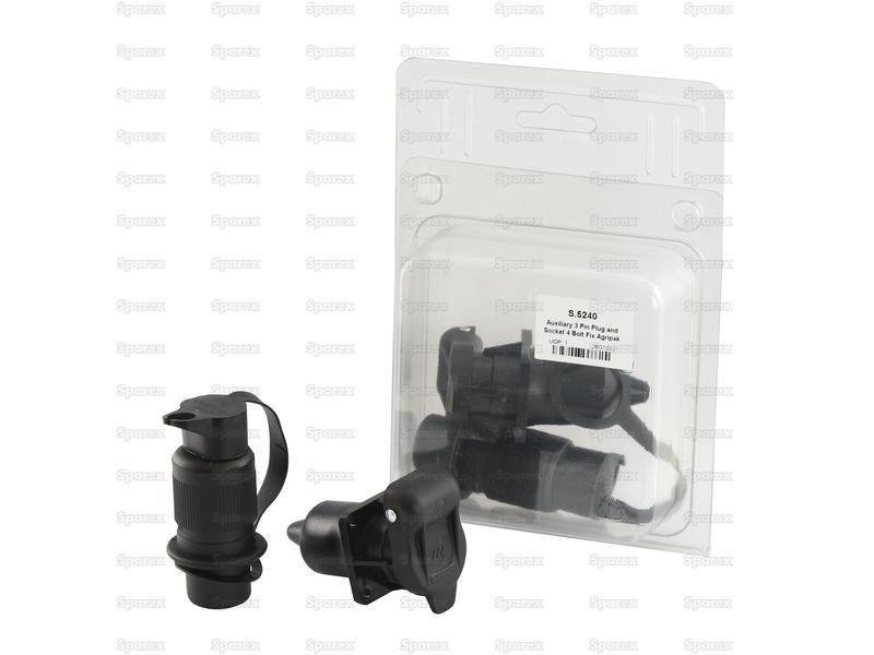 Auxiliary 3 Pin Plug and Socket 4 Bolt Fix Agripak