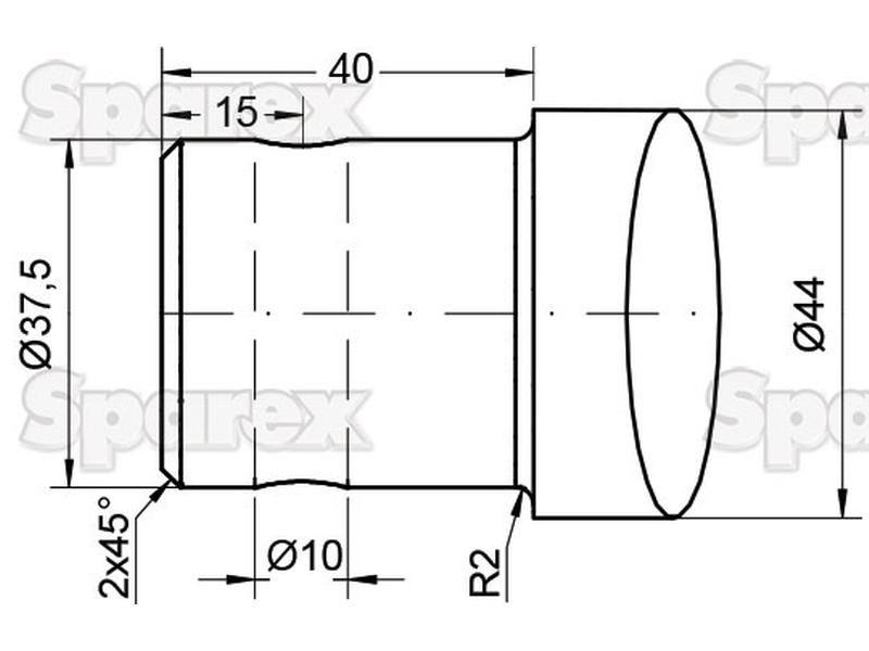 Straight Tine | 1250mm for RIMAN, Pin fitting