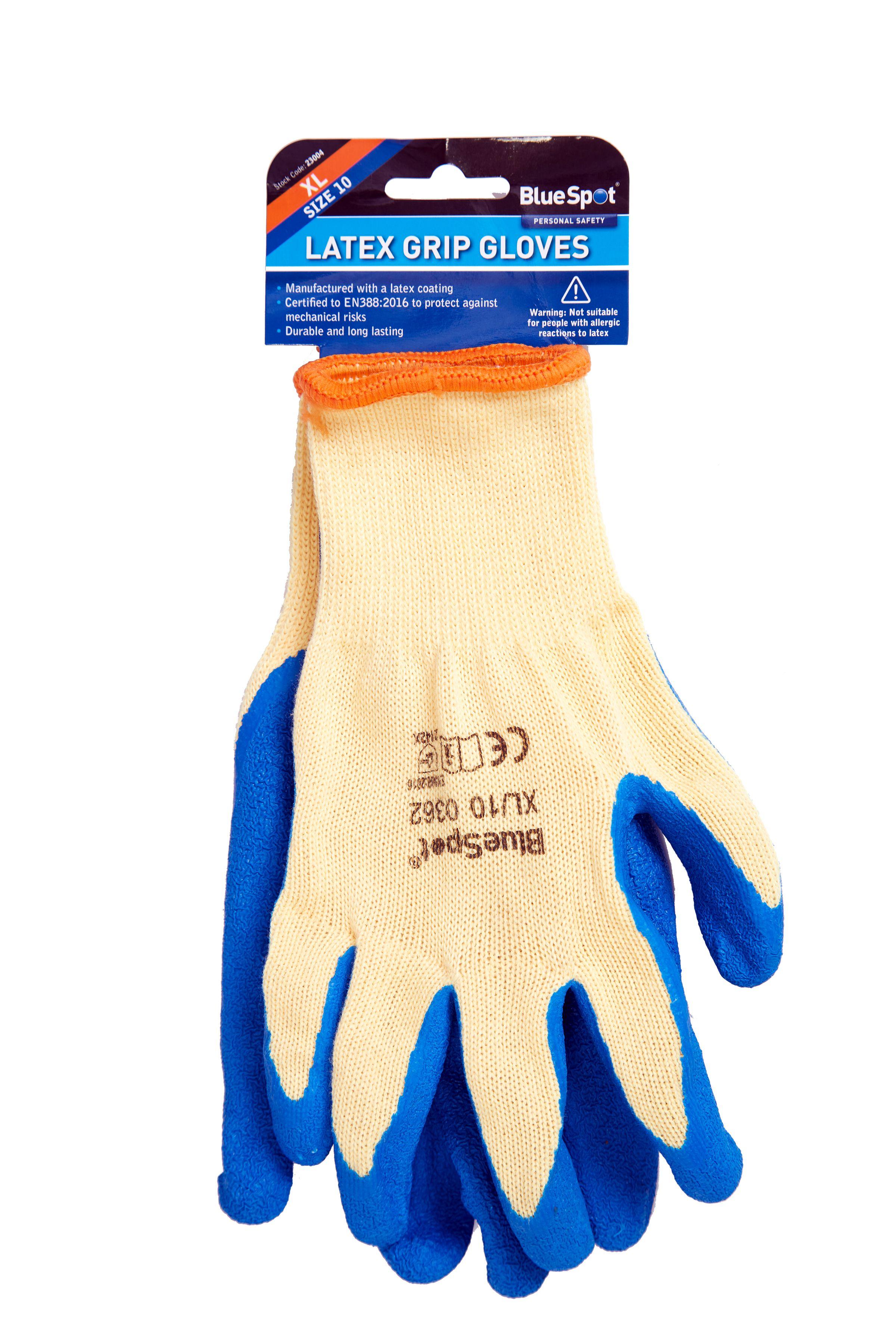 Blue Spot Tools Latex Grip Gloves (XL)