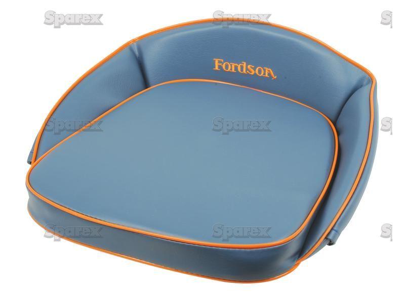 Seat Cushion - Blue with Orange Trim