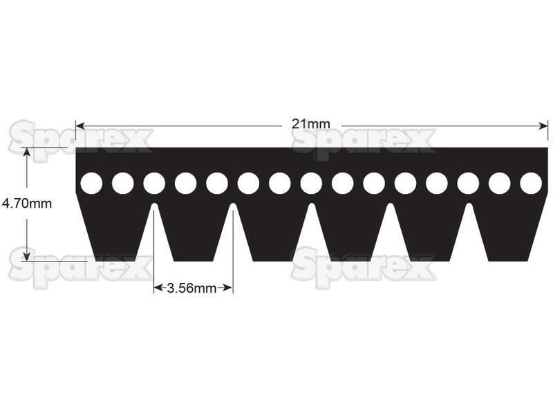 Poly V / Multi-Rib Belt - PK Section - Belt No. 6PK1580 Bearings Reference, Belt References, Renault