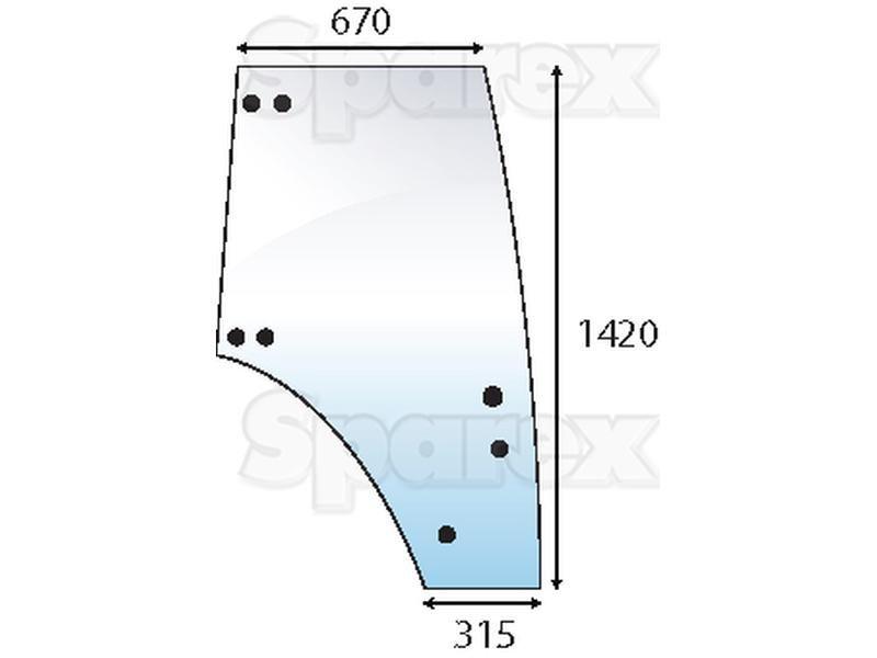 Door Glass RH for Fendt FAVORIT 926