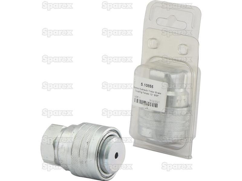Sparex Hydraulic Trailer Brake Coupling Female 1/2'' BSP Female Thread (Agripak 1pc.)