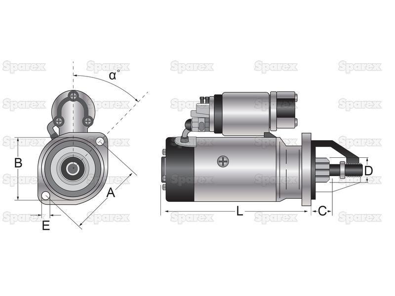 Starter Motor - 12V, 3.2Kw, Gear Reducted (Mahle) for Case IH