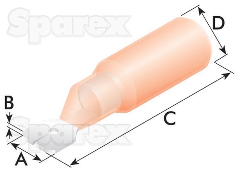 Heat Shrink Male Spade Terminal - Red ( - )