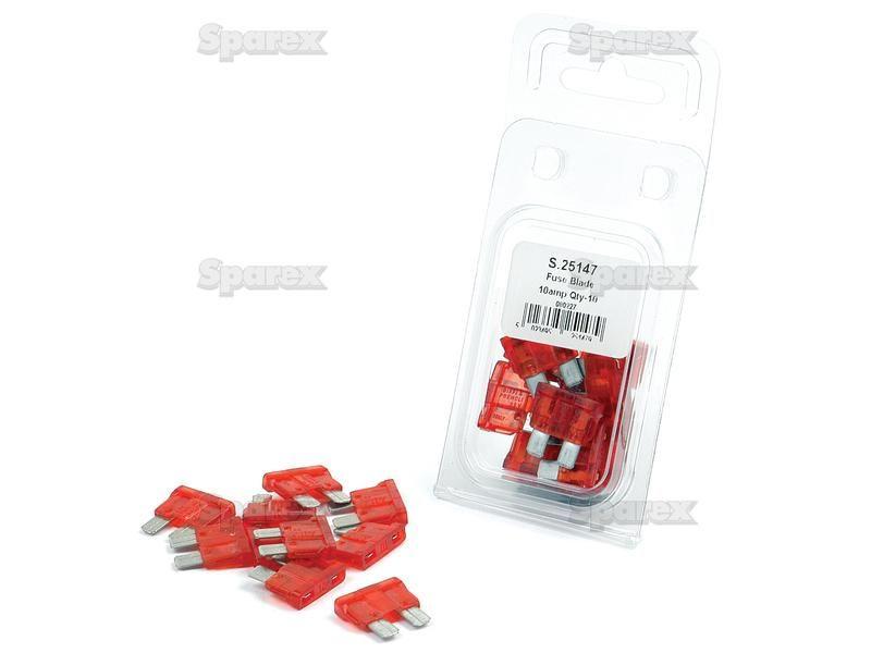 Blade Fuse 10A, 10 pcs. Agripak