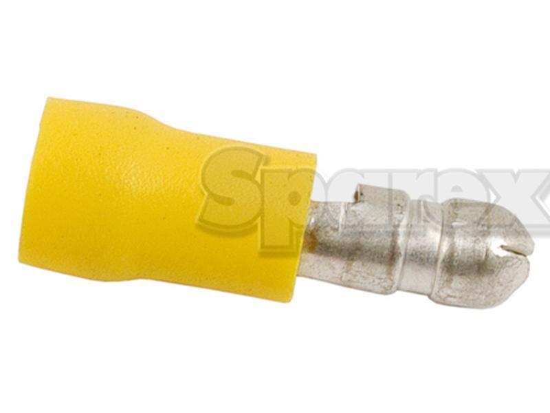 Pre Insulated Bullet Terminal, Standard Crimp - Male, 5.0mm, Yellow (4.0 - 6.0mm)