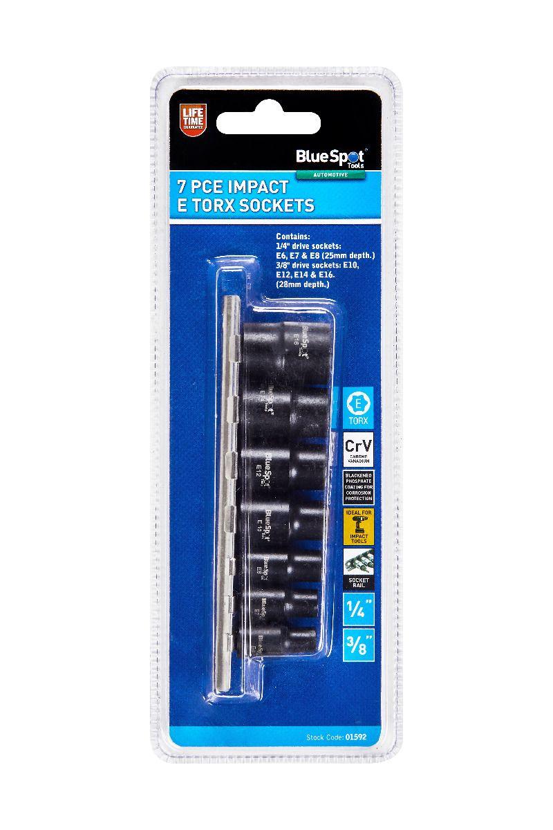 Blue Spot Tools 7 PCE 1/4"-3/8" Impact E Torx Sockets