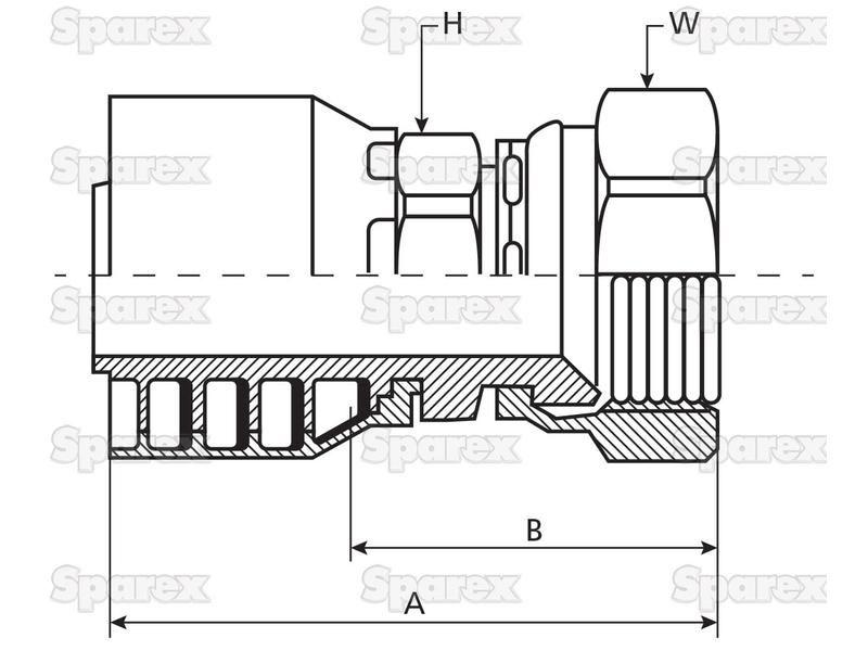 Parker JIC 37° Hose Insert 5/16'' x 9/16'' x 18'' Female Straight Swivel