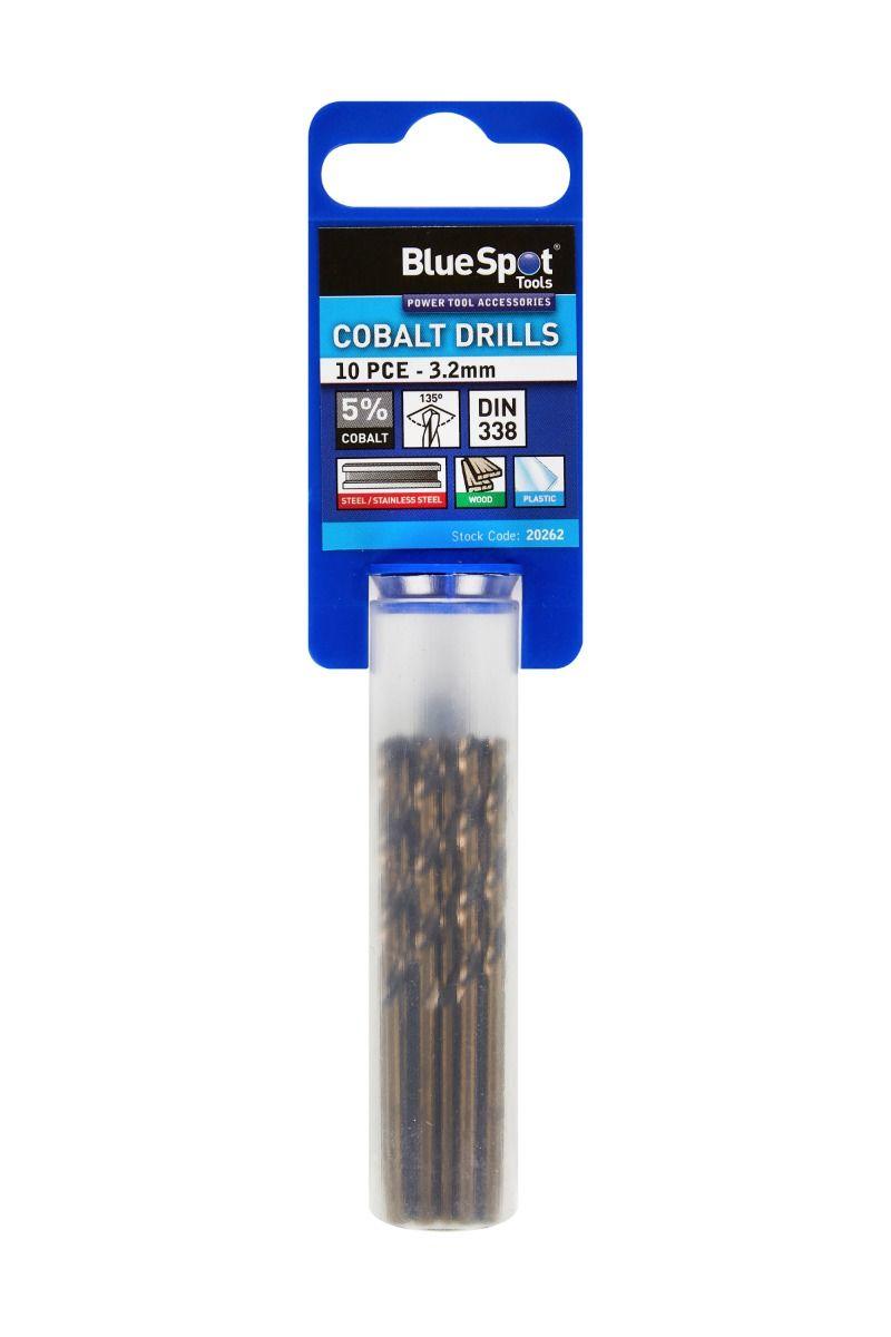 Blue Spot Tools 10 PCE Cobalt Fully Ground 3.2mm Drills