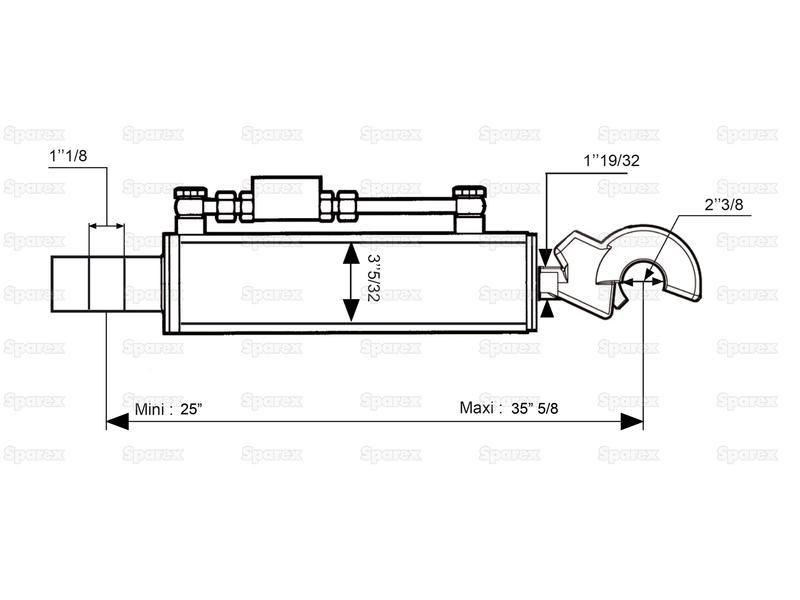 Hydraulic Top Link (Cat.-/3) and Q.R CBM Hook, Cylinder Bore: 80mm, Min. Length : 635mm.