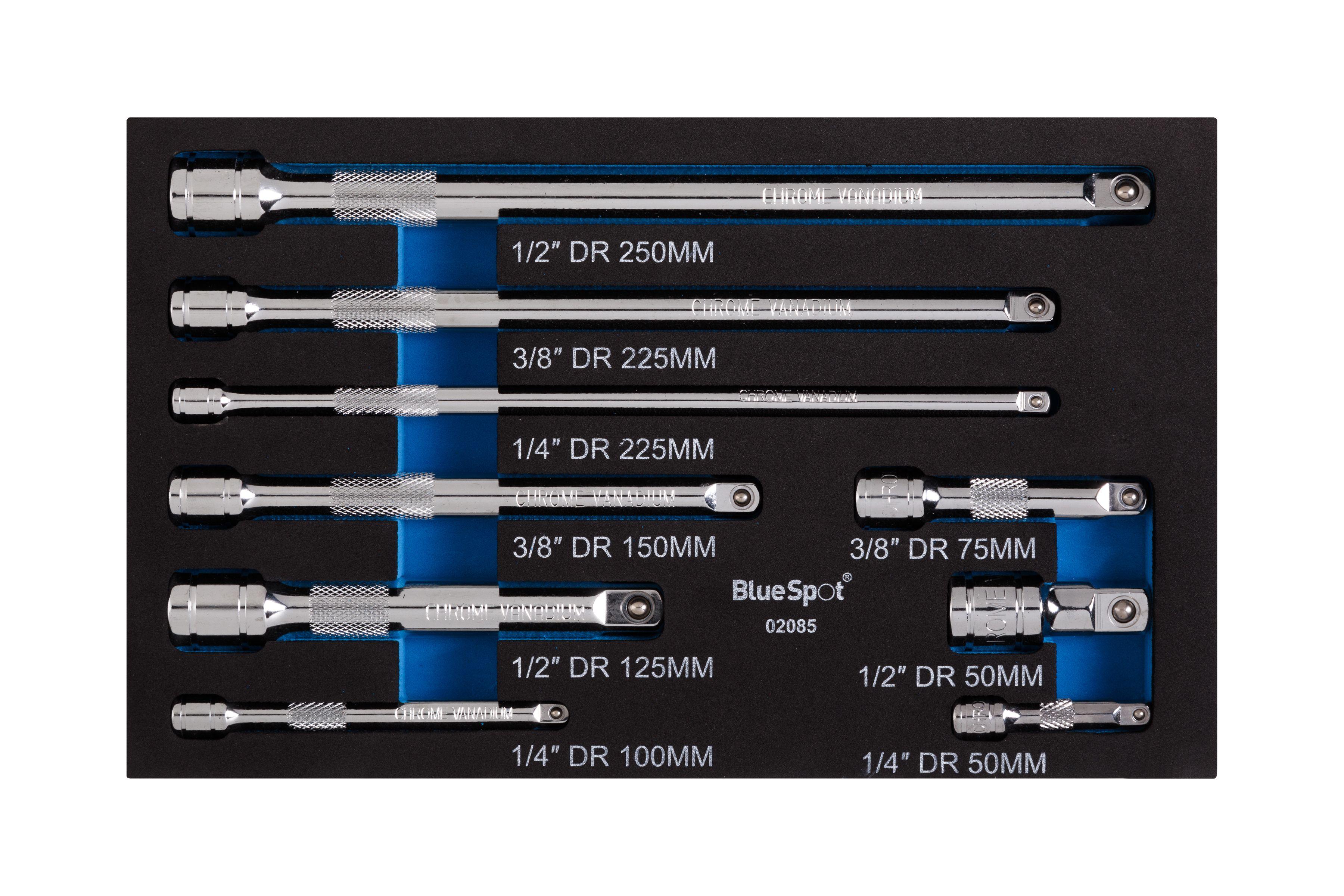 Blue Spot Tools 9 PCE 1/4"-3/8"-1/2" Mixed Extension Bar Set