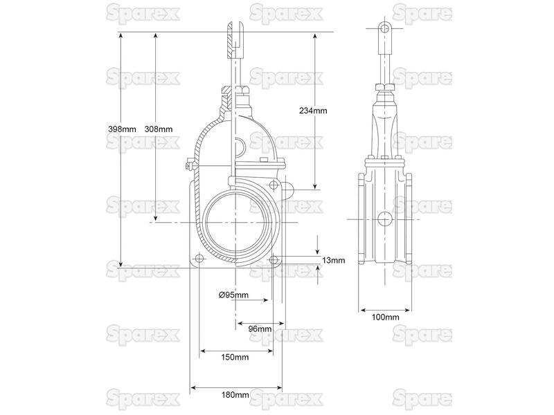 Gate valve - Double flanged - Heavy duty 4''