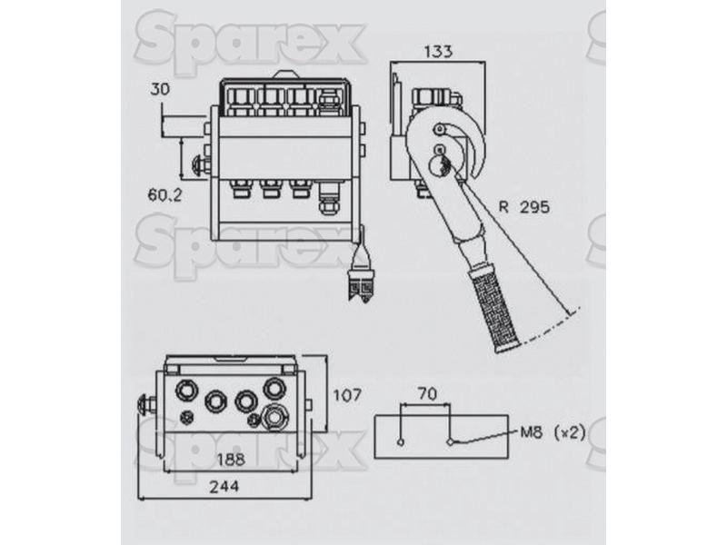 Faster Multiport Coupling - 4 Ports 1/2'' Body x M22 x 1.50 Metric Male Thread (Mobile Part) with 1 x Blanking plug Faster S.p.A (2PS04-4-2/22M C, 2PS0442/22MC, 2PS04-4-2/22MC)