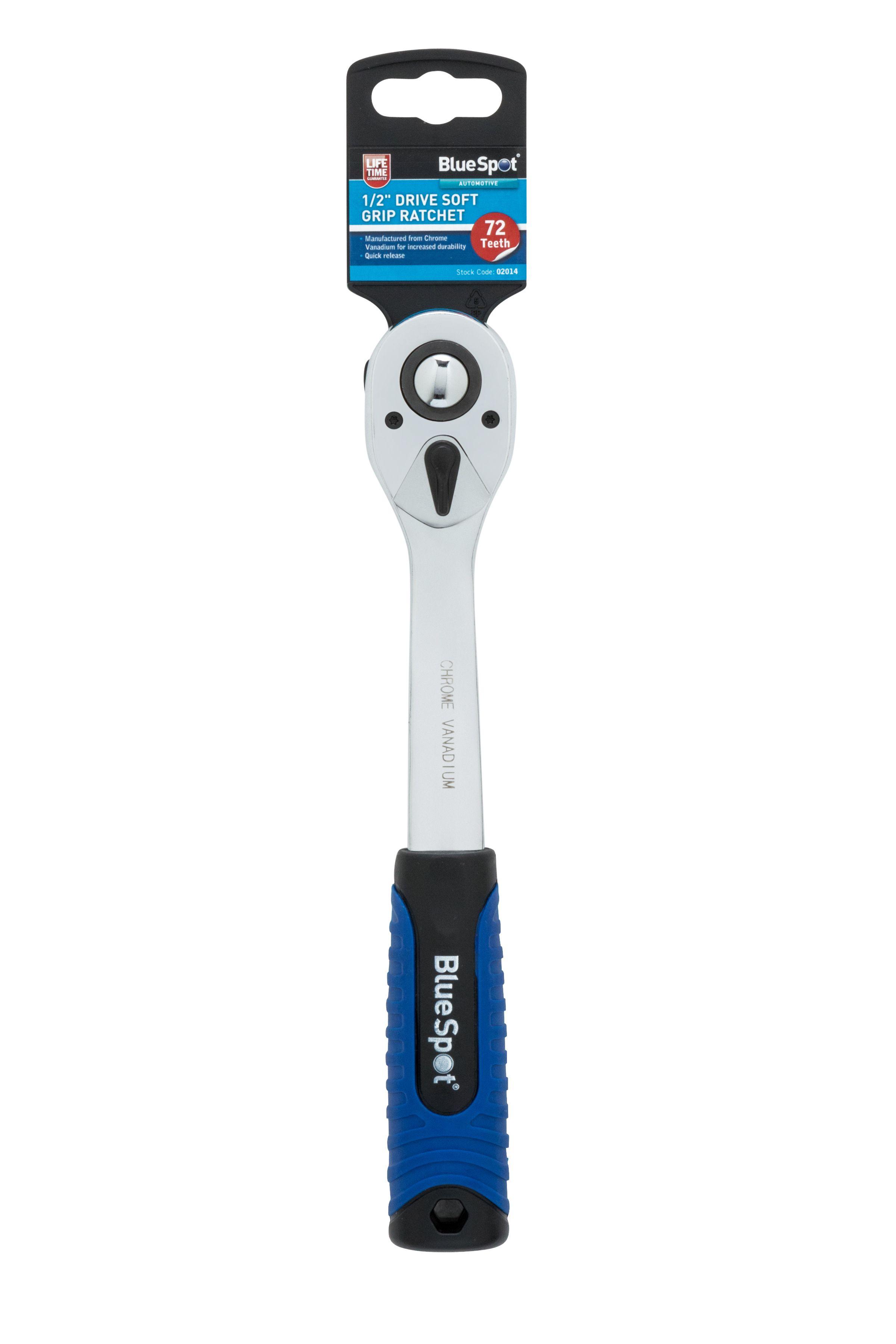 Blue Spot Tools 1/2" Drive Soft Grip Ratchet (72 Teeth)