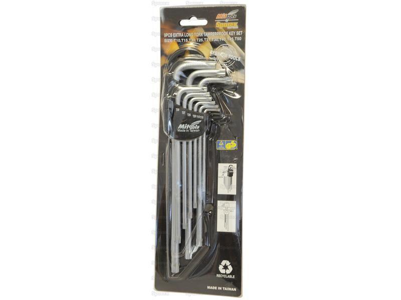 (9 pcs.) Extra Long Tamperproof Key Wrench Set