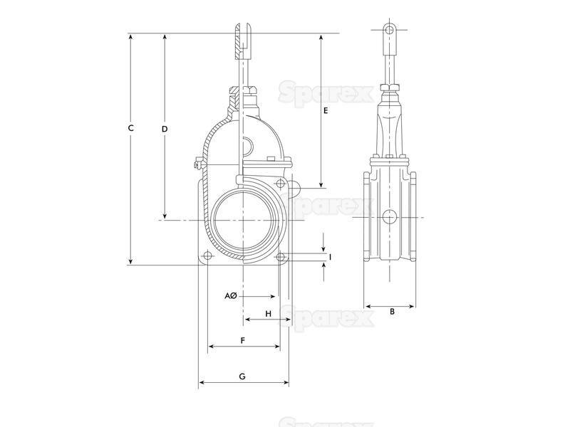 Gate valve - Double flanged 4''
