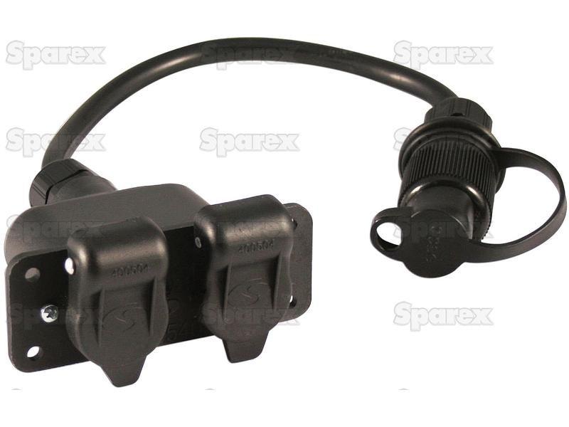 3 Pin Aux Twin Socket Adapter