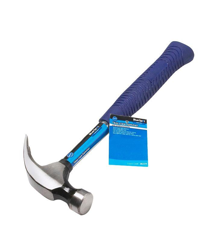 Blue Spot Tools 16oz (450g) Steel Shaft Claw Hammer