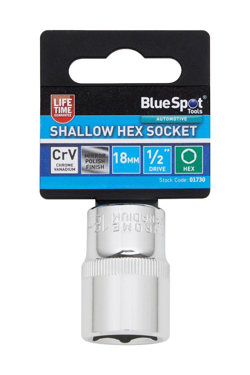 Blue Spot Tools Individual 18mm 1/2" Shallow Hex Socket