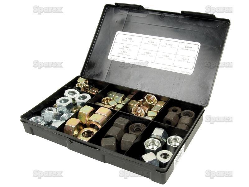 Hydraulic Metal Pipe Union Nut 70 pcs various Handipak